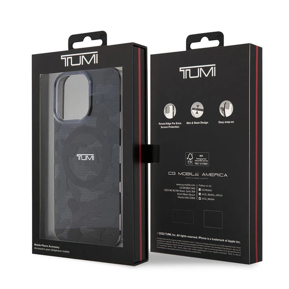 TUMI iPhone 15 Pro Kılıf TUMI Orjinal Lisanslı M-safe Şarj Özellikli PC TPU Çift Katmanlı Kamuflaj Desenli Kapak - Resim 8