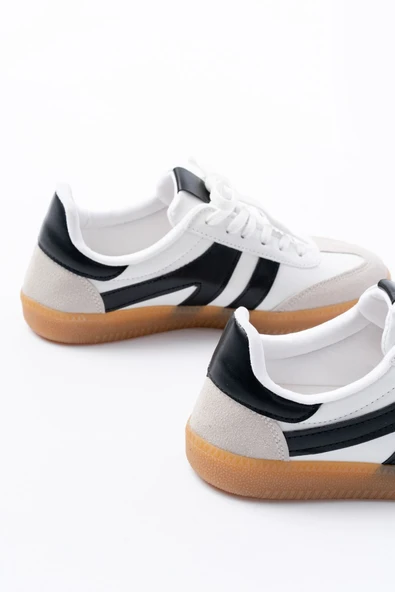 Beyaz Bağcıklı Termo Taban Günlük Kadın Spor - 5