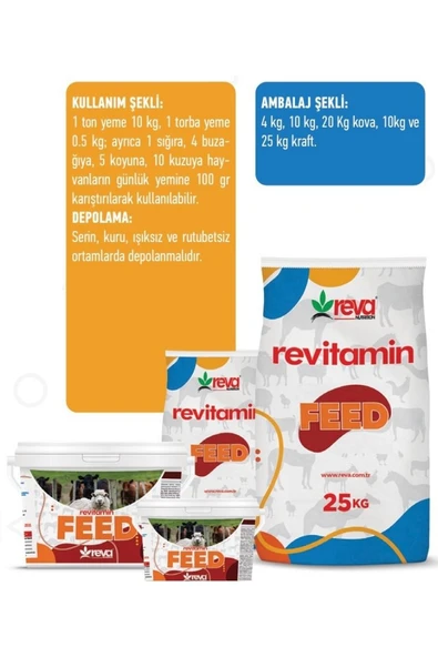 Hs Tarım Revitamin Feed Bağışıklık Sistemi Yem Katkı 25 kg Kraft - 4