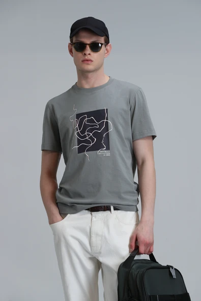 Lufian 111020205 Nally Modern Grafik T- Shirt Erkek T-Shirt