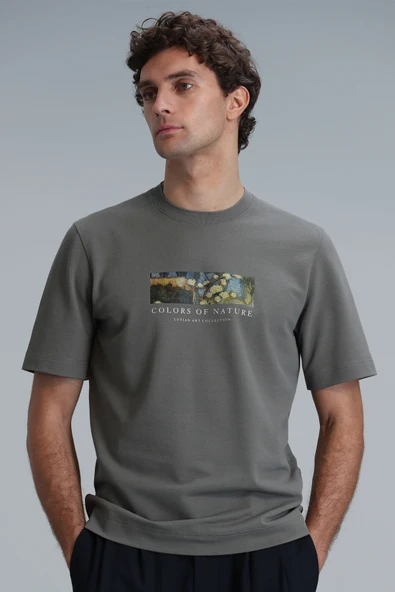 Lufian 111020193 Bıanca Modern Grafik Tişört Erkek T-Shirt