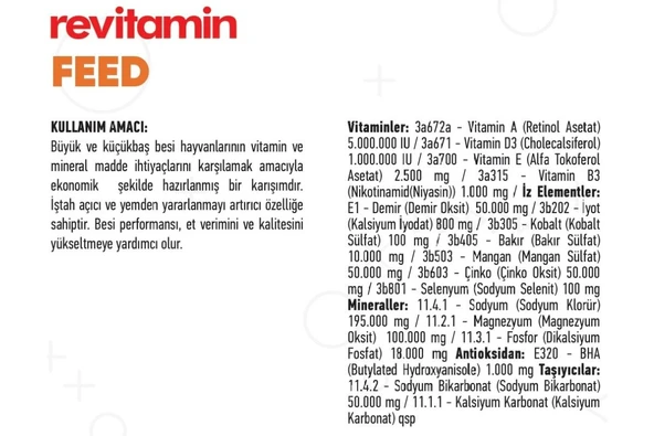 Hs Tarım Revitamin Feed Bağışıklık Sistemi Yem Katkı 10 kg Kova - 5