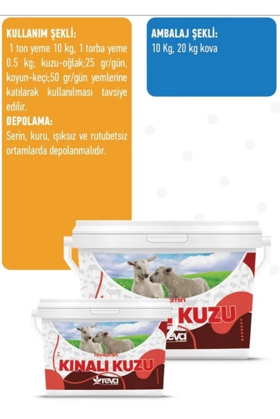 Hs Tarım Revitamin Kınalı Kuzu Koyun Keçi Kuzu ve Buzağı Hayvan Yem Katkı 20 KG Kova - 4