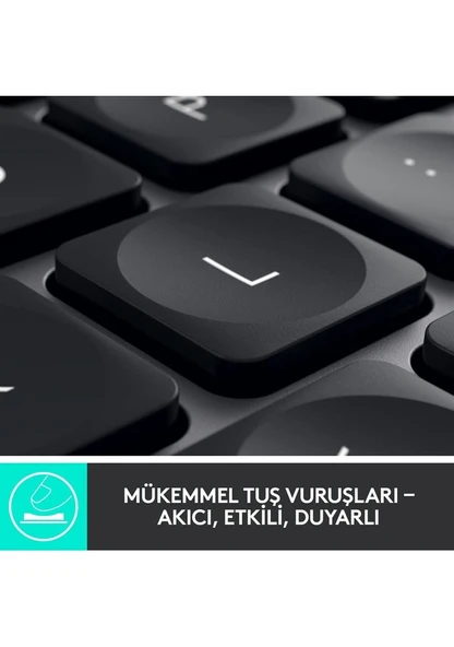 Logitech Mx Keys 920-009558 İngilizce Mac Aydınlatmalı Klavye Siyah - 10