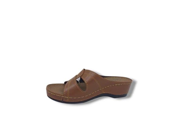 Zerhan 1854 Kadın Taba Günlük Kullanım Dolgu Topuk Terlik - Resim 3