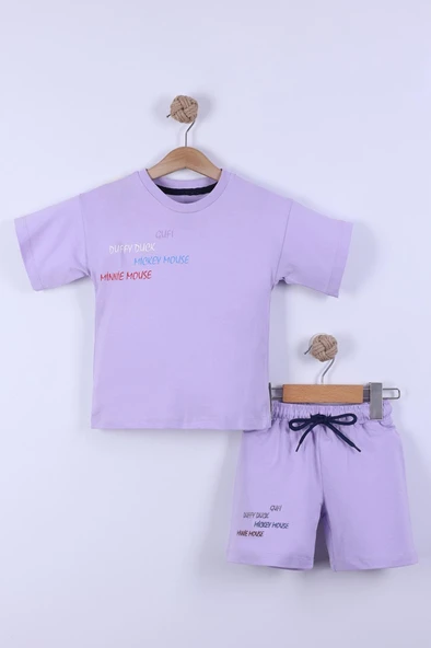 Karekter Baskılı Kız Çocuk Şortlu Takım 3/6 yaş