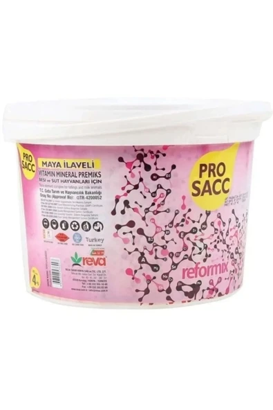 Hs Tarım Reformix Pro Sacc Hayvan Süt-Vitamin-Mineral Takviyesi 4 KG Kova - 3