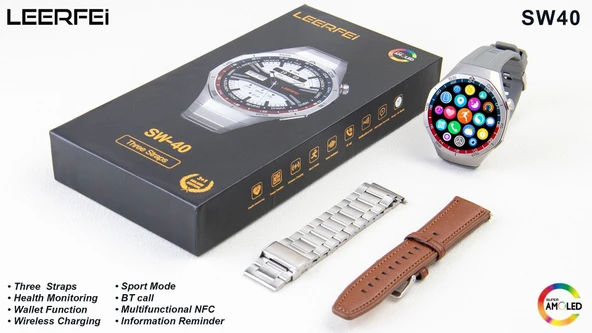 LEERFEİ SW40 Akıllı Saat Amoled Ekran Android ve Ios UYUMLUDUR