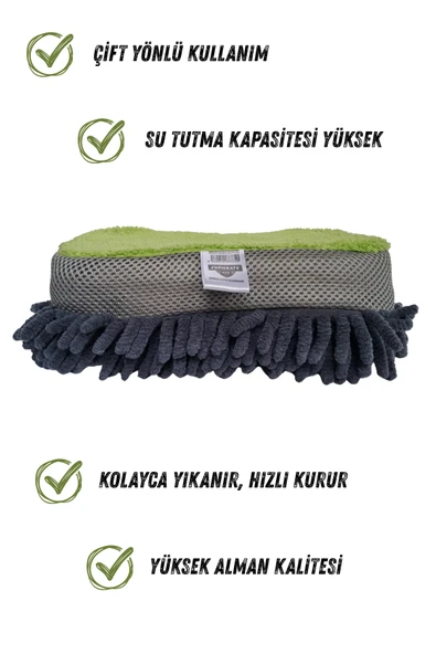 Euphrate Kfz  Jumbo Çift Yönlü Oto Yıkama Süngeri 22x10 Cm, Oto Bezi, Araç Bezi, Köpük Süngeri - 2