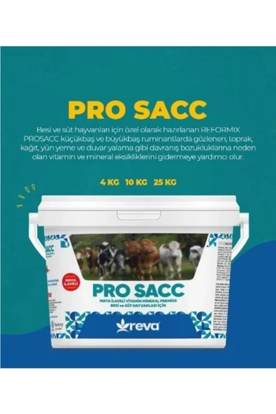 Hs Tarım Reformix Pro Sacc Hayvan Süt-Vitamin-Mineral Takviyesi 25 KG Kraft - 6