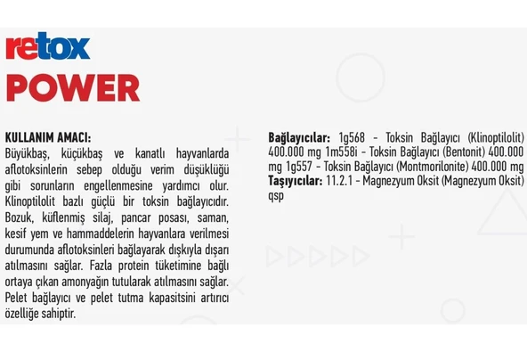 Hs Tarım Retox Power Verim Düşüklüğü için Hayvan Yem Katkı 25 kg Kraft - 4