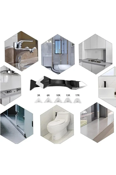 5 Başlıklı Derz Kazıyıcı ve Silikon Çekme Aparatı - Çok Fonksiyonlu Kazıyıcı, Sıyırıcı ve Uygulayıcı - 6