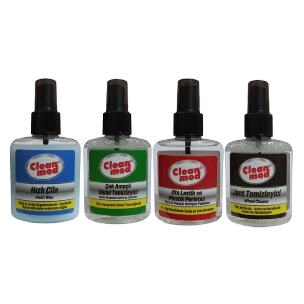 Cleanmod Mini Oto Temizlik Seti 100 Ml 4 Lü
