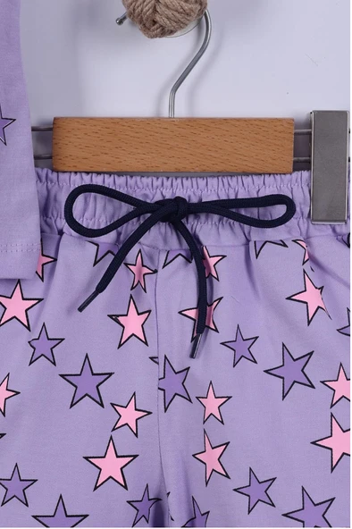 Yıldız Baskılı Kız Çocuk T-Shirt Şort Takım 3/6 yaş - 3