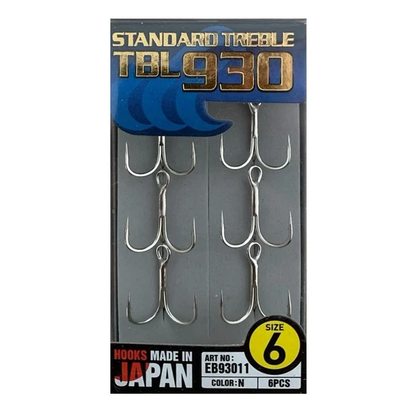 Hayabusa TBL 930 Premium Nikel No:6 Üçlü İğne 6'lı Paket