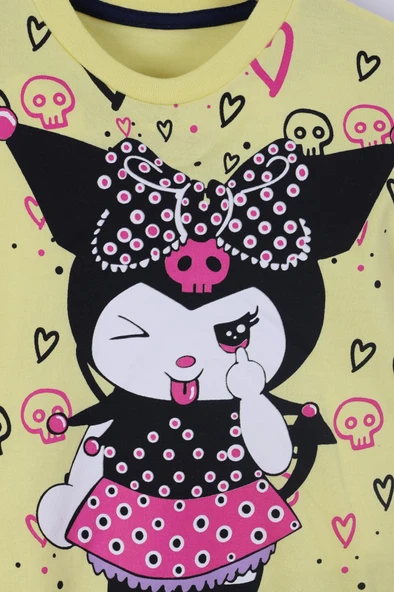 Kuromi Baskılı Kız Çocuk Şortlu Takım 3/6 yaş - 2