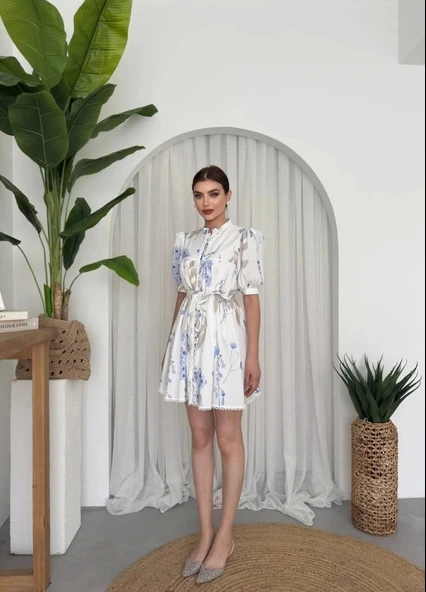 Yen Kuşaklı Elbise - 8