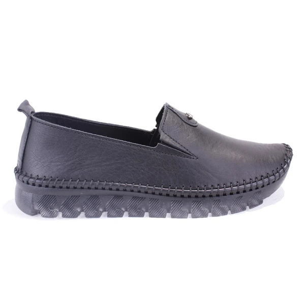 Dagoster DZA07-63114 Siyah Ortopedik Günlük Deri Kadın Ayakkabı - 2