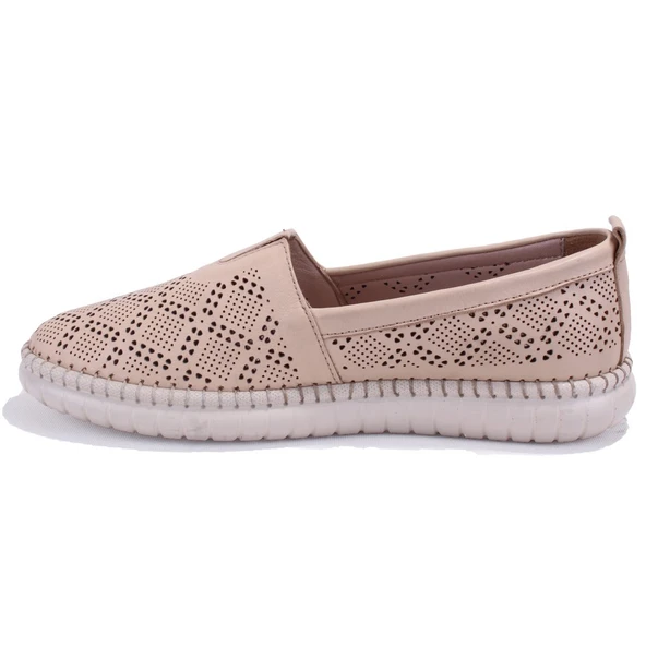 Dagoster DZA07-1236031 Bej Ortopedik Günlük Deri Kadın Ayakkabı - 3