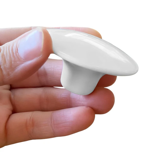 8 Adet Plastik Kulp Beyaz Bombeli Düğme Mobilya Mutfak Dolap Dolabı Tek Vidalı Çekmece Kulbu Kulpları - Resim 4