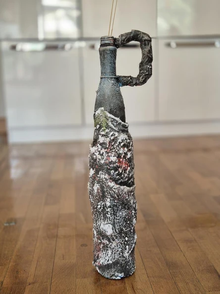 El Yapımı Polyester Doğaçlama Vazo 56x16cm - 3