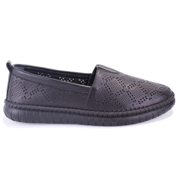 Dagoster DZA07-1236031 Siyah Ortopedik Günlük Deri Kadın Ayakkabı - 2