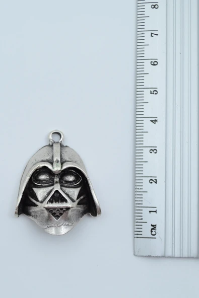 Star Wars - Darth Vader Gümüş Kaplama Düz Zincir Kolye - Resim 3