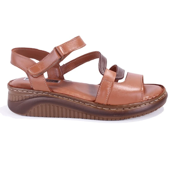 Dagoster DZA07-770404 Taba Günlük Ortopedik Deri Kadın Sandalet - 2