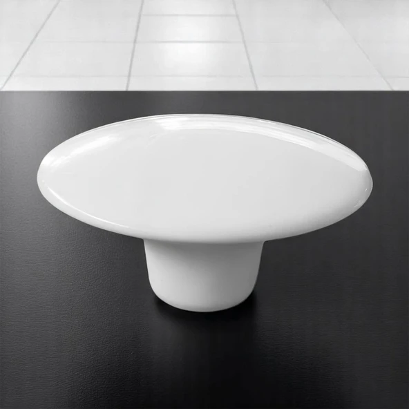 Plastik Kulp Beyaz Bombeli Düğme Mobilya Mutfak Dolap Dolabı Tek Vidalı Çekmece Kulbu Kulpları - Resim 7