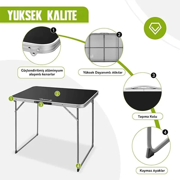 Madfox Zenith Katlanır Kamp Masası SİYAH - 6