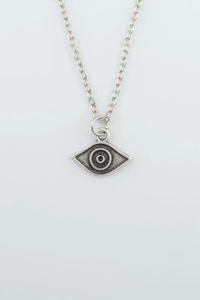 Minimal Göz Gümüş Kaplama Düz Zincir Kolye ürün görseli 1