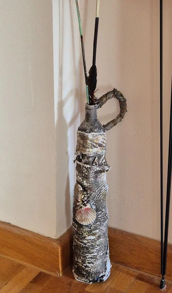 El Yapımı Polyester Vazo 59x17 cm - 3