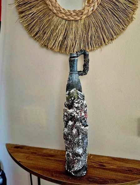 El Yapımı Polyester Doğaçlama Vazo 56x16cm - 2