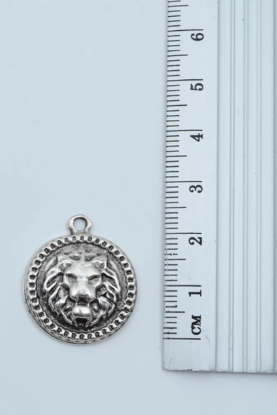 Minimal Aslan Madalyon Gümüş Kaplama Düz Zincir Kolye - Resim 3