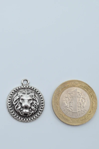 Minimal Aslan Madalyon Gümüş Kaplama Düz Zincir Kolye - Resim 4
