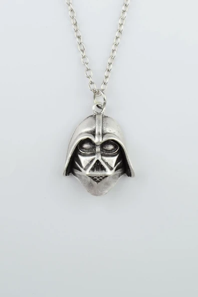 Star Wars - Darth Vader Gümüş Kaplama Düz Zincir Kolye ürün görseli 1