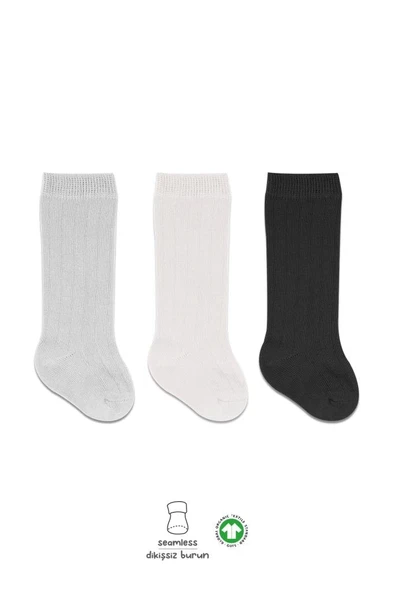 Okul ve Günlük Kullanım için Uygun Konforlu Dizaltı Çorap Seti – Nötr Renkler