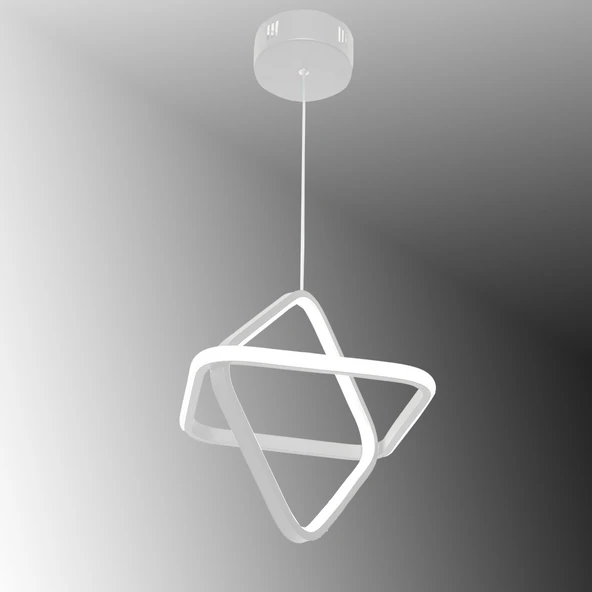 TT316-BY TT Aydınlatma 2Kare Modeli Mat Beyaz Led Avize