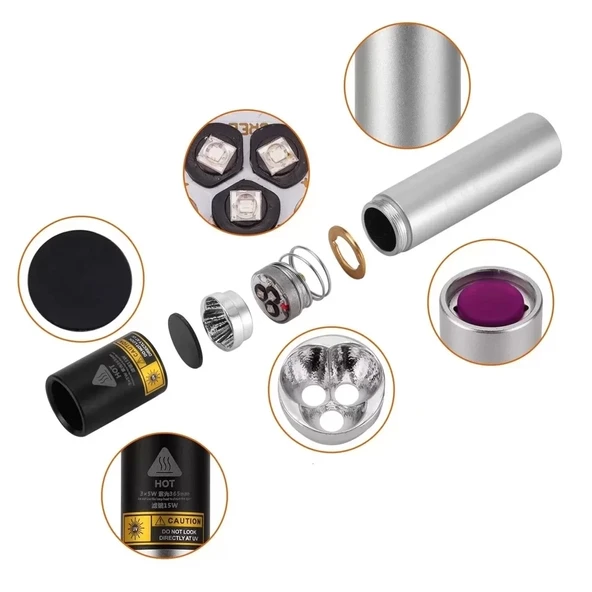 15 Watt 365nm Ultraviyole Sahte Para Işığı  Wt-305 - 3