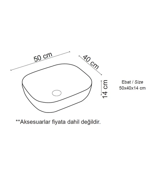 LENA TEZGAHÜSTÜ LAVABO EH-2031AS2 SİYAH-ALTIN - 2