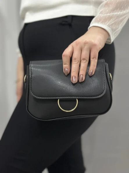 Siyah cilt mossi çanta - 4