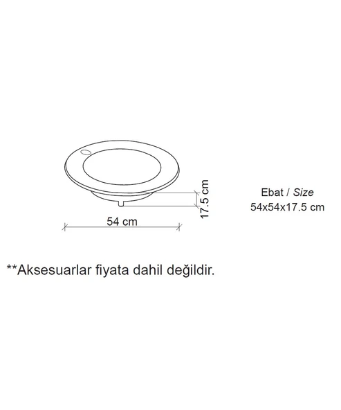 LENA YARI GÖMME ÇANAK LAVABO E-3055A SARI DESENLİ - 2