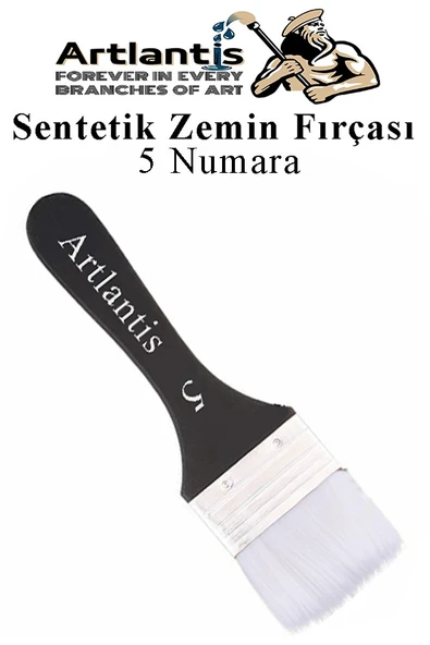 Zemin Fırçası 5 Numara 1 Adet Siyah Saplı Beyaz Fırça Kıllı Sentetik İpek Uçlu Kıl Akrilik Guaj Yağlı Boya Fırçası Zemin