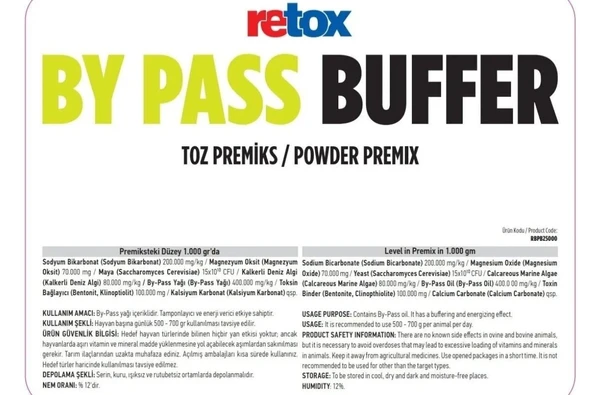 Hs Tarım Retox By-Pass Buffer Toz Premiks 25 Kg - 3