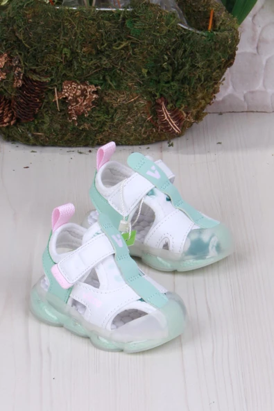 Vicco 332.E25Y.217 Live Beyaz İlk Adım Işıklı Kız Çocuk Sandalet