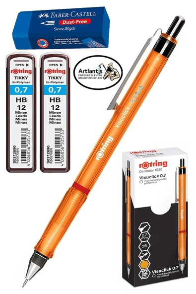 0.7 Uçlu Kalem Kalem Ucu ve Sınav Silgisi 1 Paket 07 Uçlu Kalem Mekanik Versatil Rotring Visuclick Kalem - 4