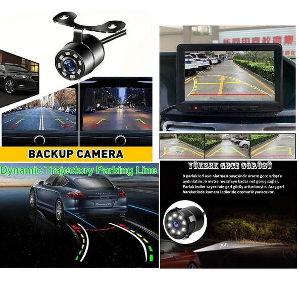 Yate10 8 Ledli Dinamik Hareketli Çizgili Arka Tampon Kamera Seti - 4