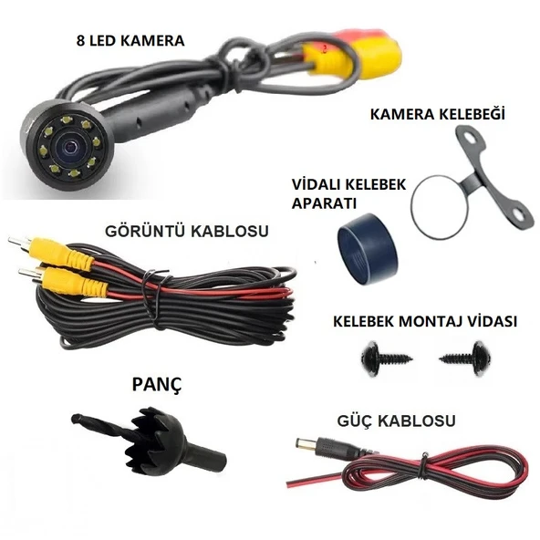 Yate10 8 Ledli Dinamik Hareketli Çizgili Arka Tampon Kamera Seti - 3