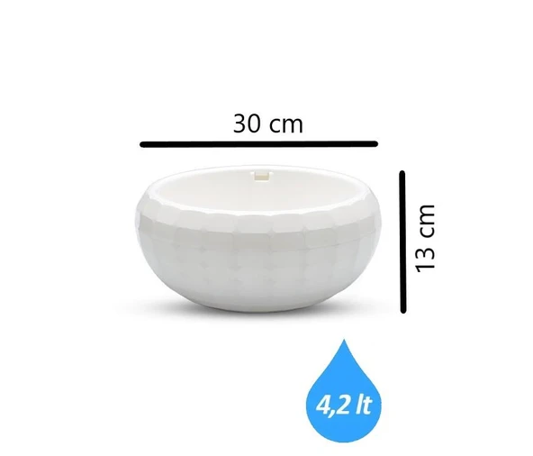 Omnipazar KRS-612 Dekoratif Büyük Aranjman Kaktus Sukulent Saksı 4.2 Litre - 6