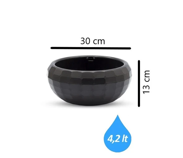 Omnipazar KRS-612 Dekoratif Büyük Aranjman Kaktus Sukulent Saksı 4.2 Litre - 2